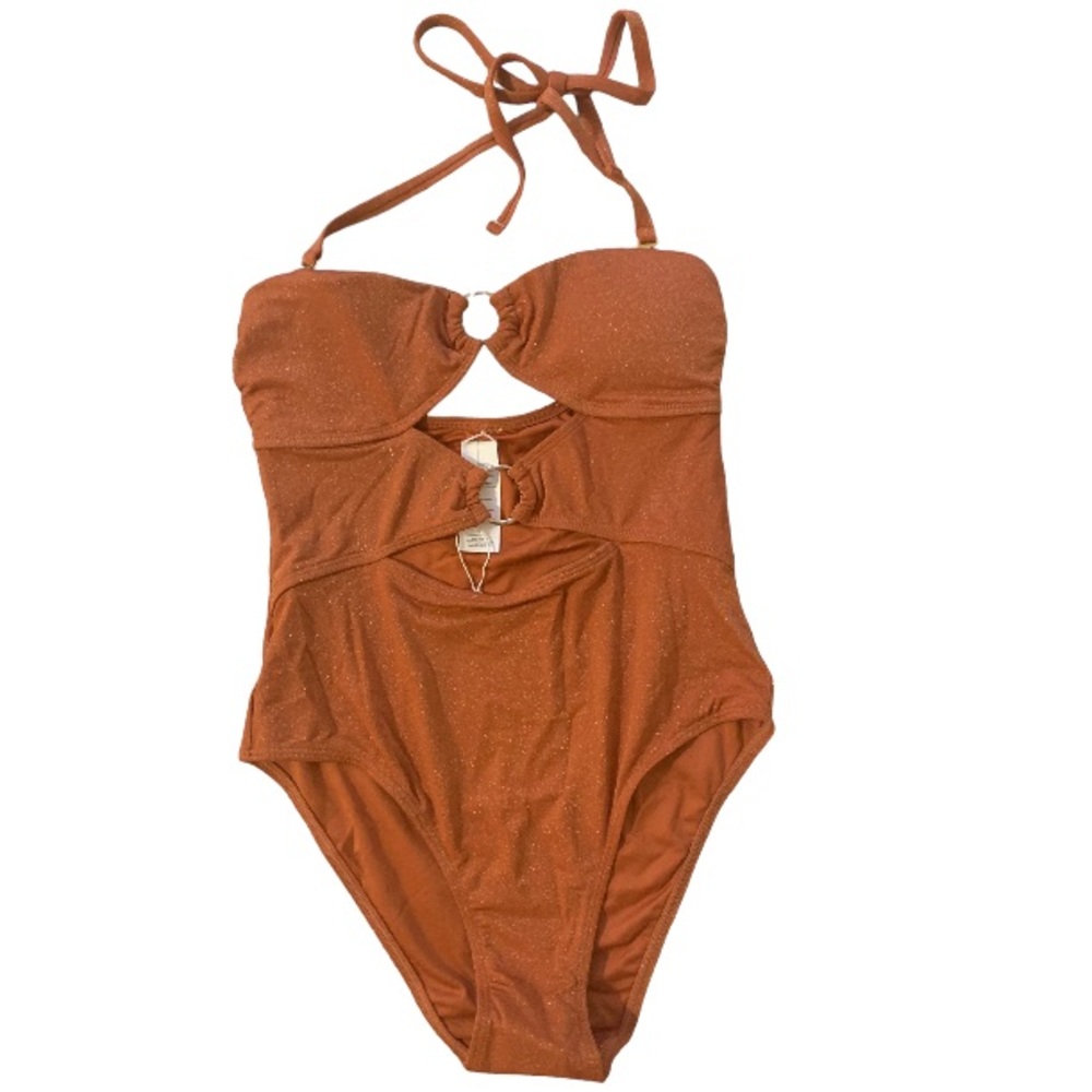 🧡 Cupshe Brook O-Ring Halter Cut-out One Piece Swimsuit - Picture 5 of 9